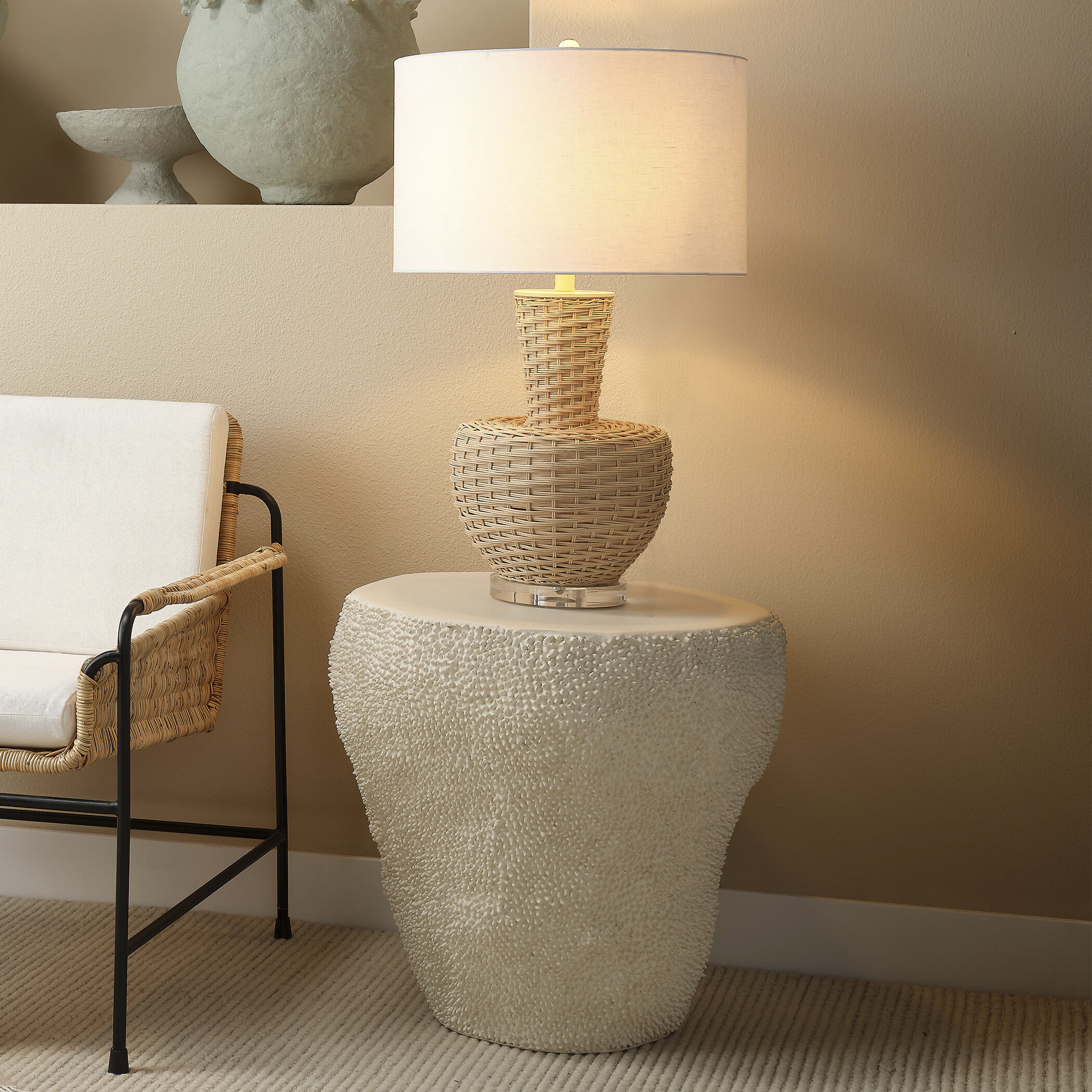 Portobello 29 inch Natural Table Lamp Portable Light