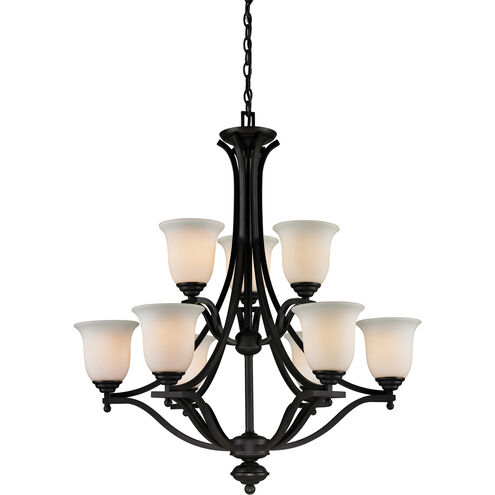 Lagoon 9 Light 31.75 inch Matte Black Chandelier Ceiling Light