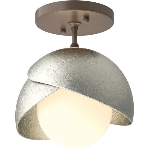 Brooklyn 1 Light 6 inch Bronze and Sterling Semi-Flush Ceiling Light in Bronze/Sterling