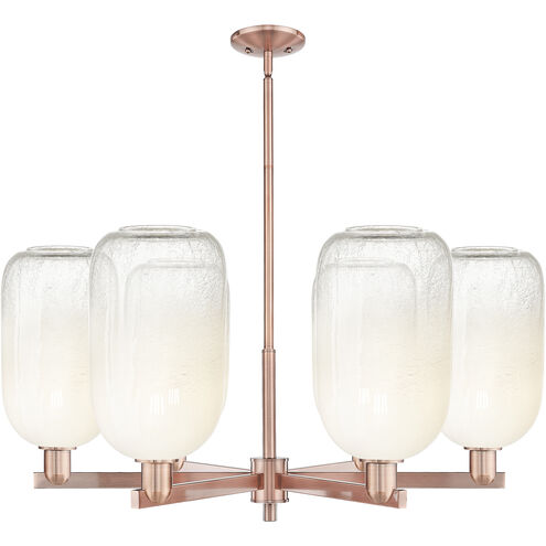 Brookhaven Cloche 6 Light 23.88 inch Antique Copper Chandelier Ceiling Light in Opal Glass