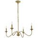 Rohan 4 Light 30 inch Satin Gold Chandelier Ceiling Light