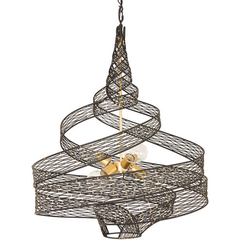 Flow 6 Light 30 inch Gold Pendant Ceiling Light