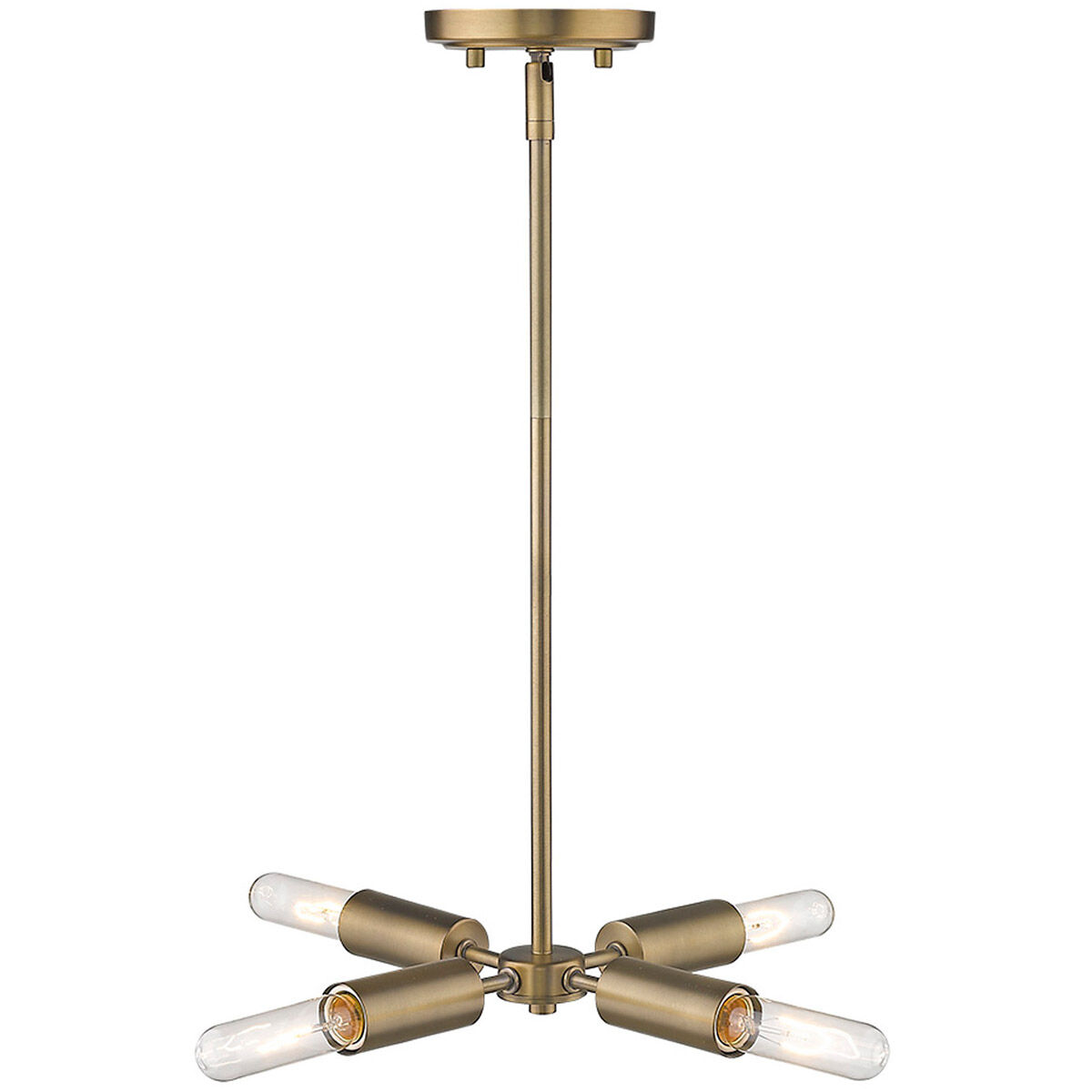 Perret 4 Light 12 inch Aged Brass Convertible Pendant Ceiling Light
