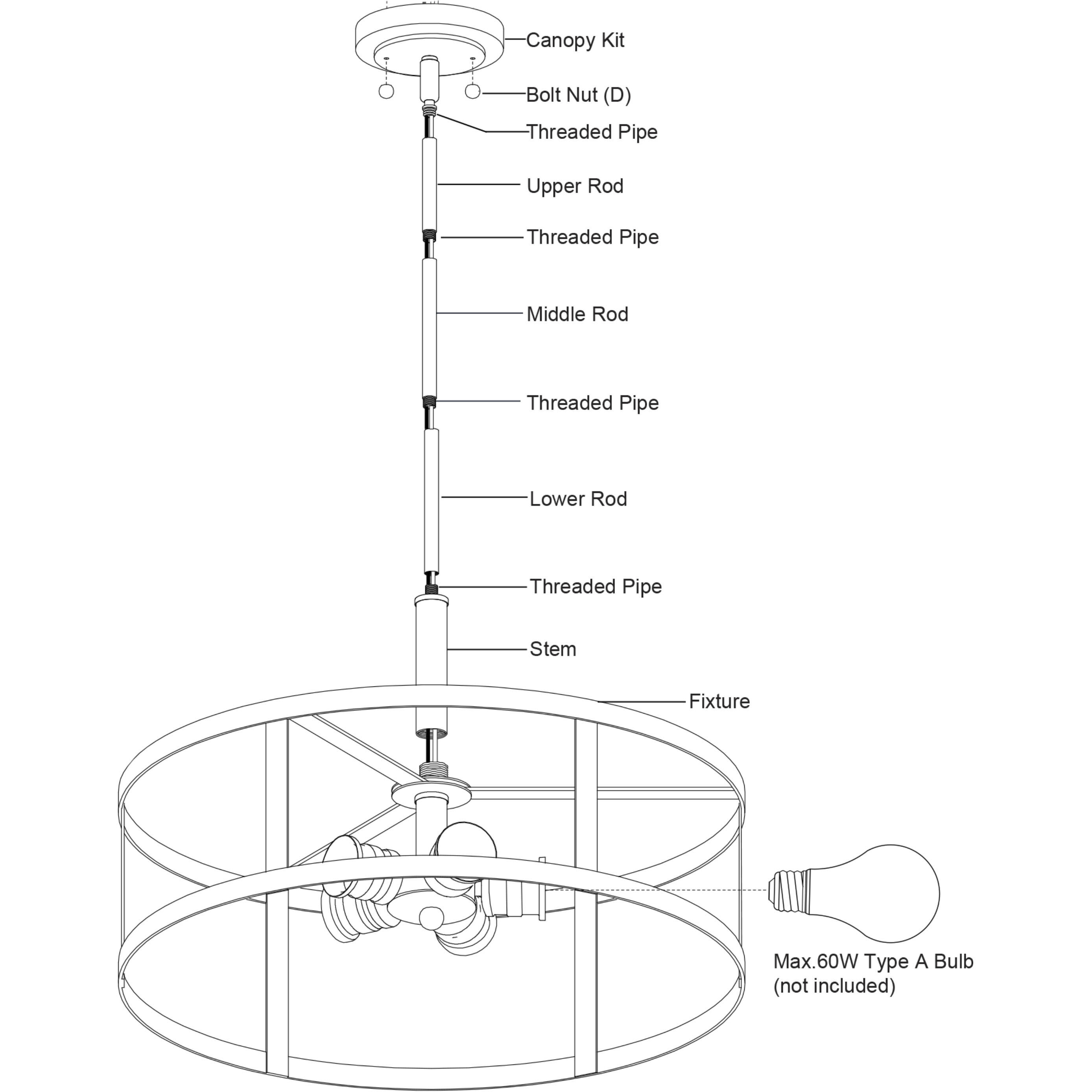 Akron LED 20 inch Oil Rubbed Bronze Pendant Ceiling Light