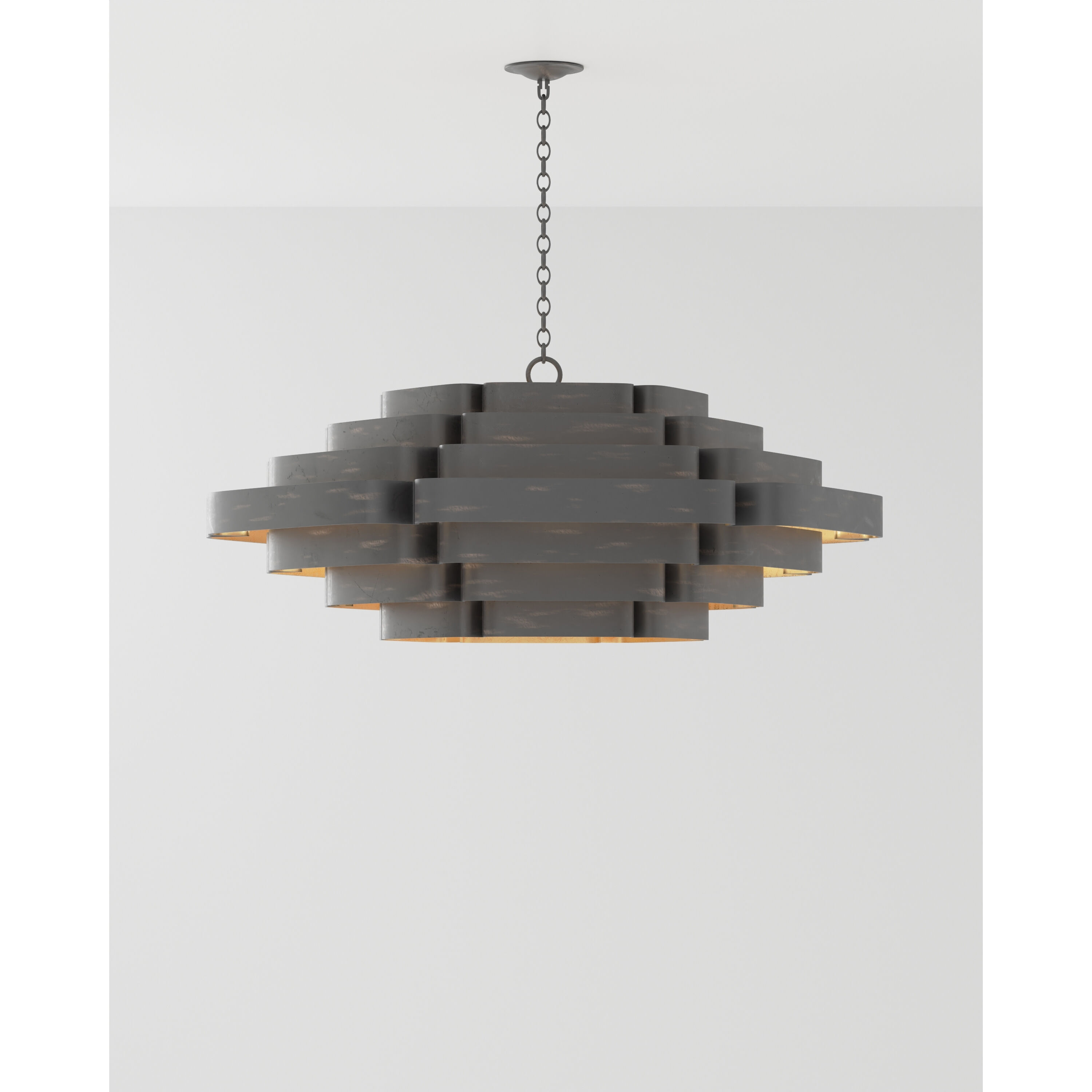 Bailey 6 Light 48 inch French Black/Contemporary Gold Leaf Chandelier Ceiling Light