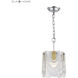 Darjeeling 1 Light 9 inch Clear with Polished Chrome Mini Pendant Ceiling Light, Small