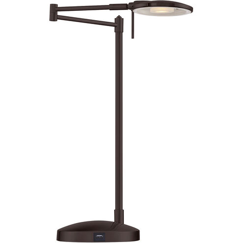 Dessau Turbo Swing 22 inch 10 watt Bronze Desk Lamp Portable Light, with USB Port 