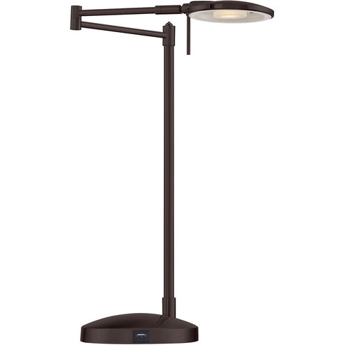 Dessau Turbo Swing 22 inch 10 watt Bronze Desk Lamp Portable Light, with USB Port