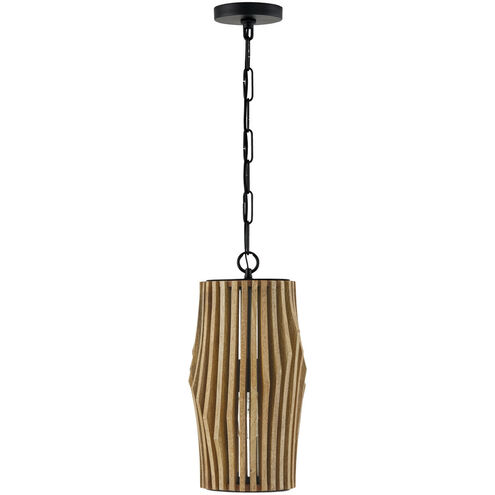 Archer 1 Light 8.75 inch Light Wood and Matte Black Pendant Ceiling Light