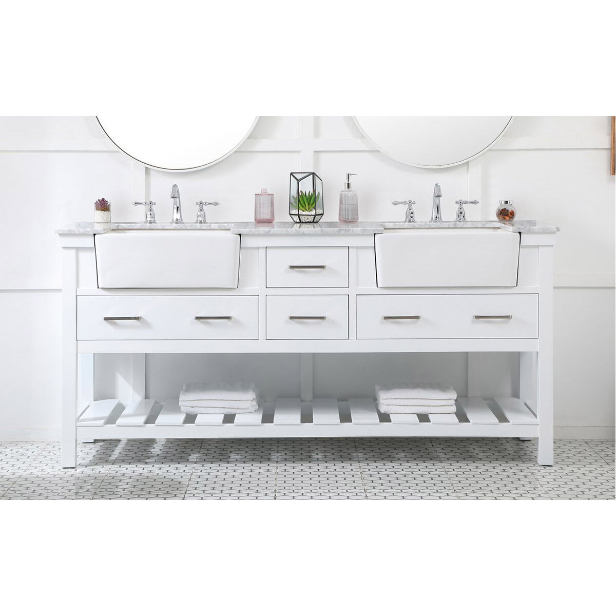 Clement 72 X 22 X 34 inch White Bathroom Vanity Cabinet