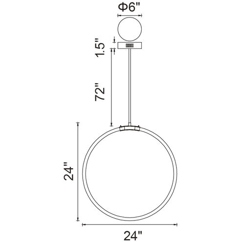 Hoops LED 5 inch Black Chandelier Ceiling Light