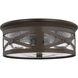 Outdoor Ceiling 2 Light 13 inch Antique Bronze Outdoor Ceiling Flush Mount