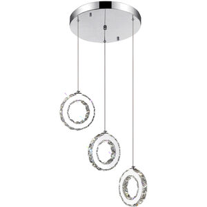 Ring LED 16 inch Chrome Multi Light Pendant Ceiling Light