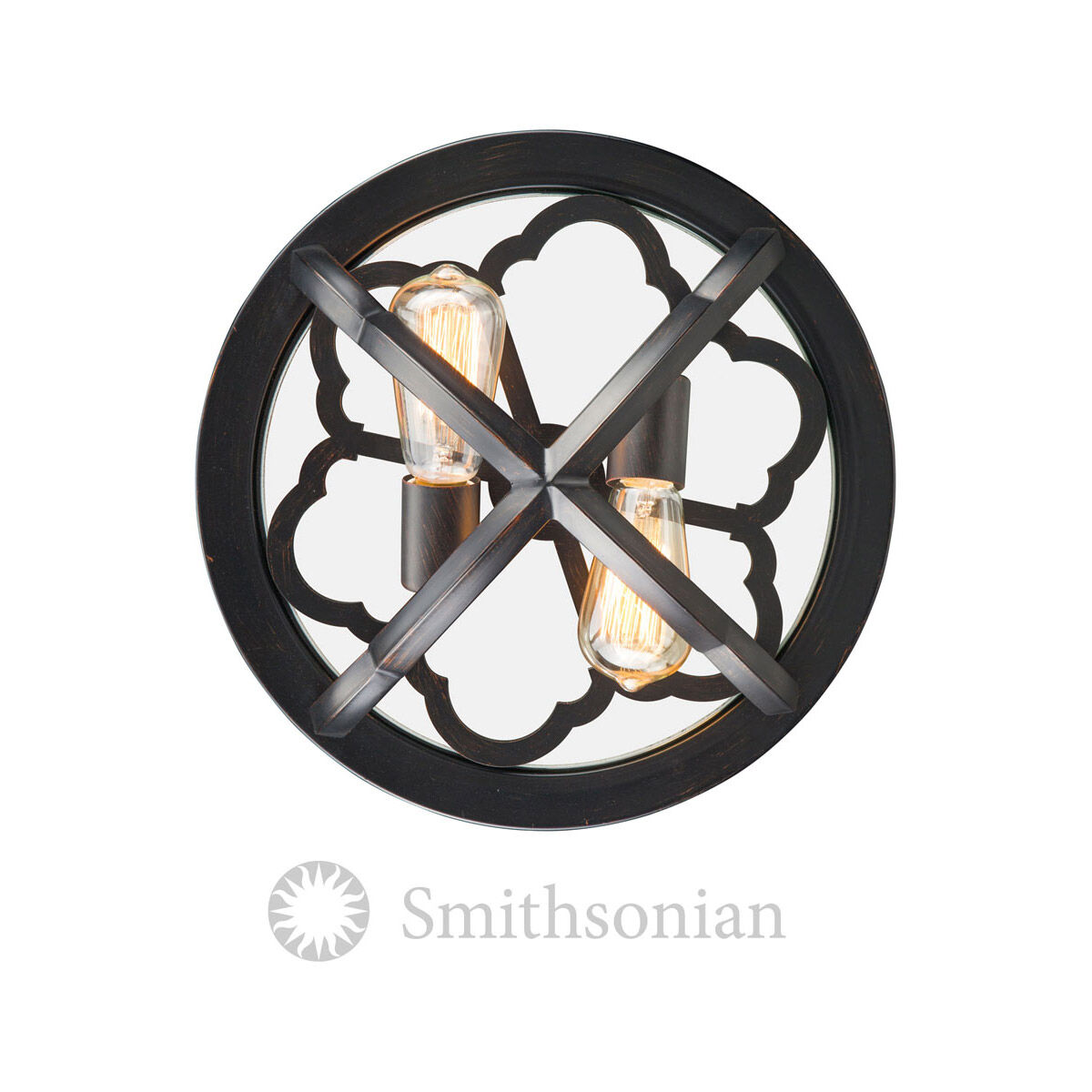 Saxon 2 Light 14 inch Aged Bronze Flush Mount Ceiling Light