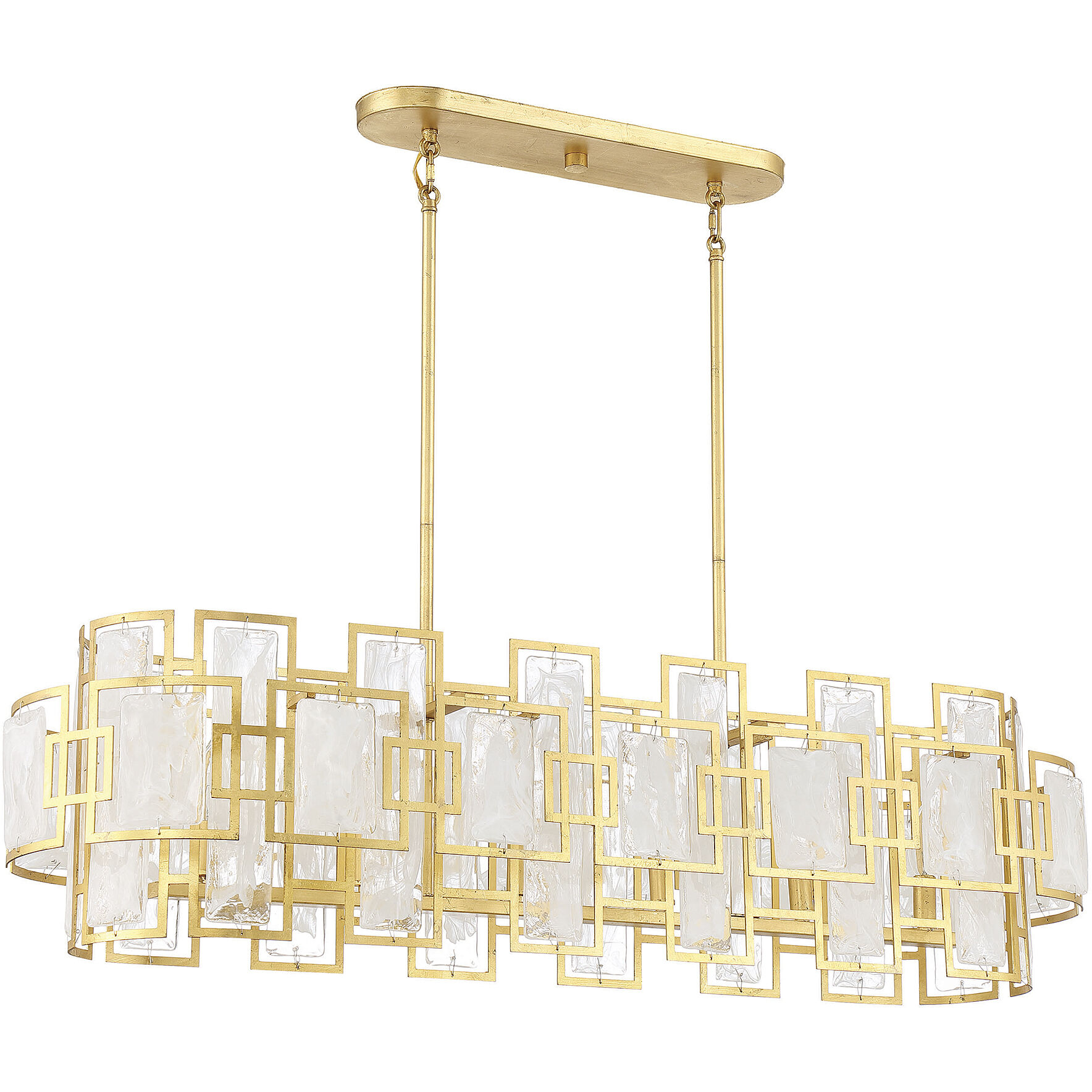 Portia 6 Light 42 inch True Gold Linear Chandelier Ceiling Light