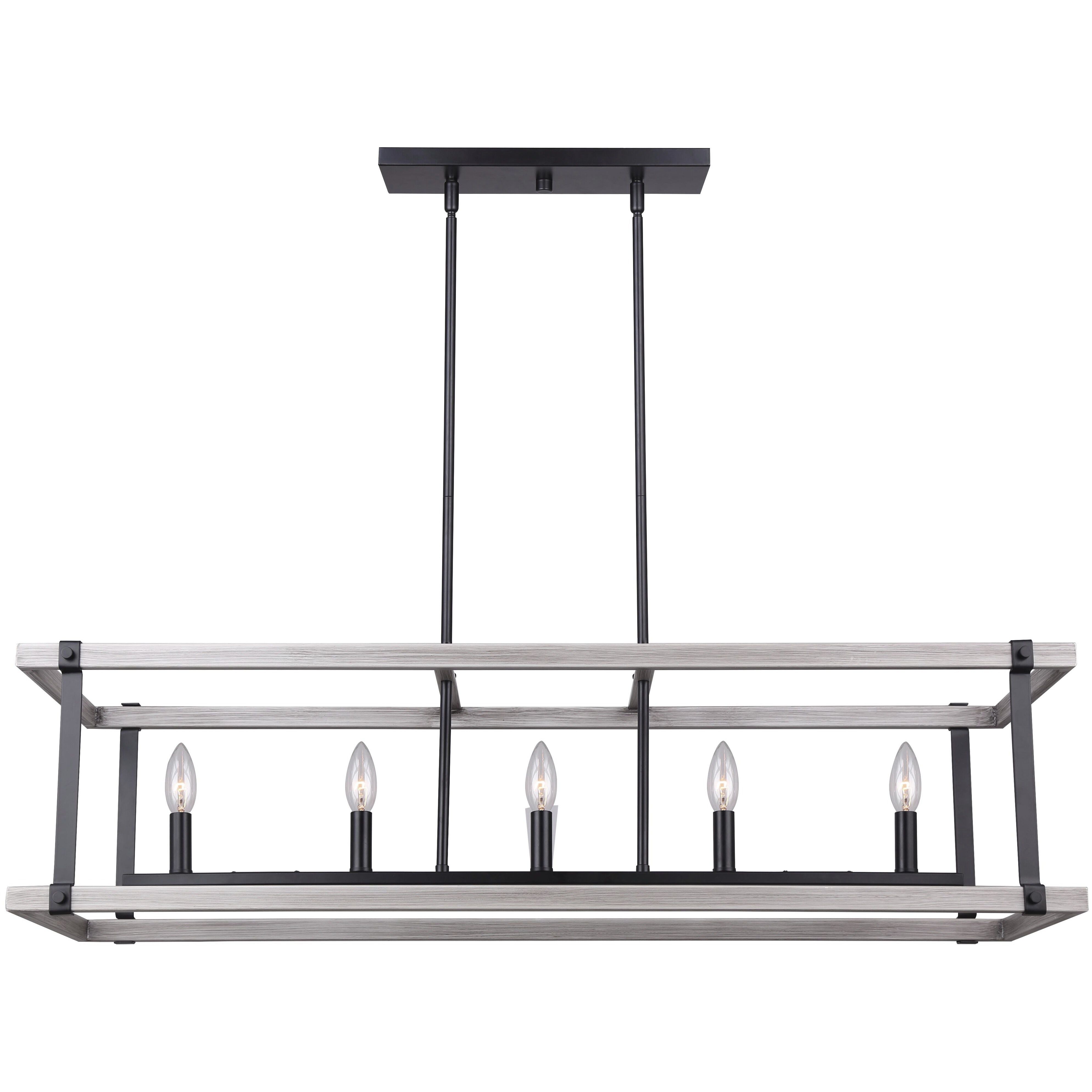 Joelle 5 Light 40 inch Matte Black/Brushed Grey Chandelier Ceiling Light