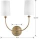Sylvan Bath Wall Light in Vibrant Gold