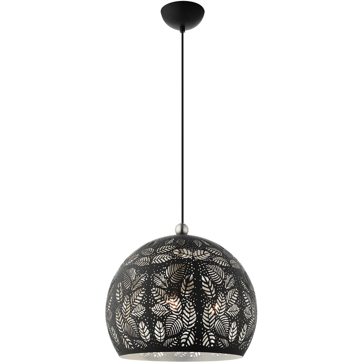 Chantily 3 Light 16 inch Black with Brushed Nickel Accents Pendant Ceiling Light
