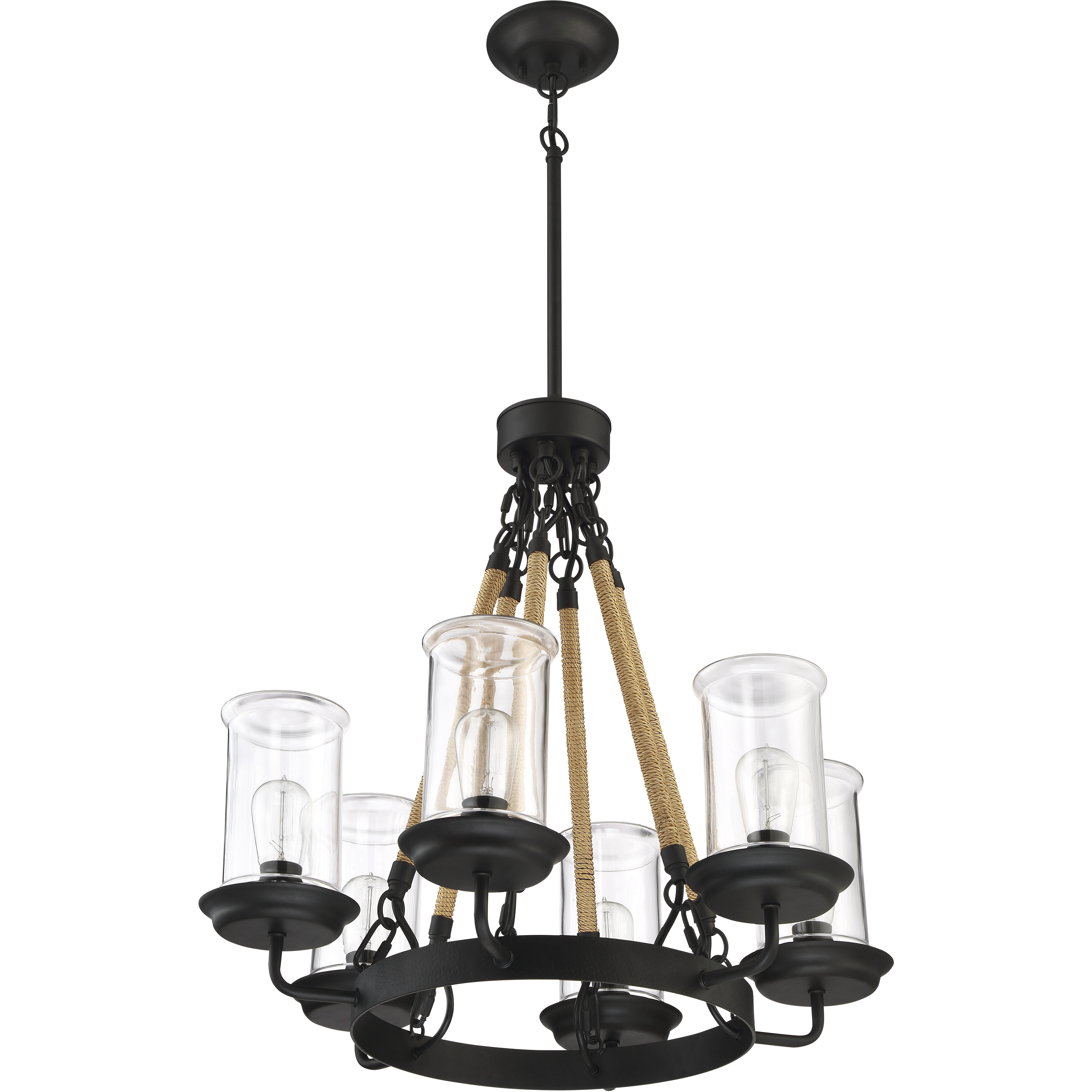 Homestead 6 Light 27 inch Espresso Outdoor Chandelier