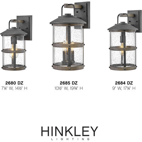Estate Series Lakehouse Outdoor Wall Mount Lantern in Aged Zinc, Non-LED