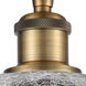 Ballston Belfast LED 6 inch Brushed Brass Semi-Flush Mount Ceiling Light in Clear Crackle Glass, Ballston