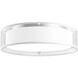 Dalton LED 16 inch White Organza Flush Mount Ceiling Light in Organza Shade