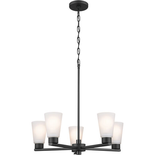 Stamos 5 Light Black Chandelier Ceiling Light, Medium, 1 Tier