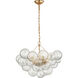 Julie Neill Talia LED 29.25 inch Gild and Clear Swirled Glass Chandelier Ceiling Light, Medium