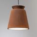 Radiance Collection - Trapezoid Pendant Ceiling Light in Brushed Nickel, Black Cord, Replaceable Bulb, Real Rust, Form+Finish+Function