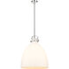 Downtown Urban Newton Bell 1 Light 18 inch Polished Nickel Pendant Ceiling Light in Matte White