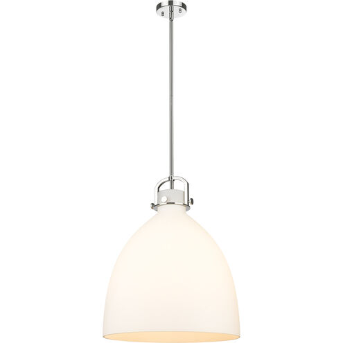 Downtown Urban Newton Bell 1 Light 18 inch Polished Nickel Pendant Ceiling Light in Matte White