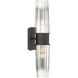 Icycle 2 Light 4.25 inch Matte Black Wall Sconce Wall Light in Clear/Chrome Gradient