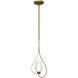 Flora 1 Light 7.6 inch Modern Brass Mini Pendant Ceiling Light in Seeded with Opal, Up Light