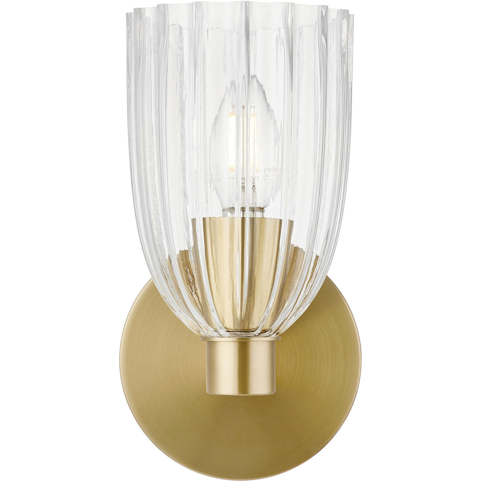 Transitional 1 Light 5 inch Natural Brass Wall Sconce Wall Light