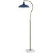 Penelope 61 inch 60 watt White Marble and Polished Brass Floor Lamp Portable Light