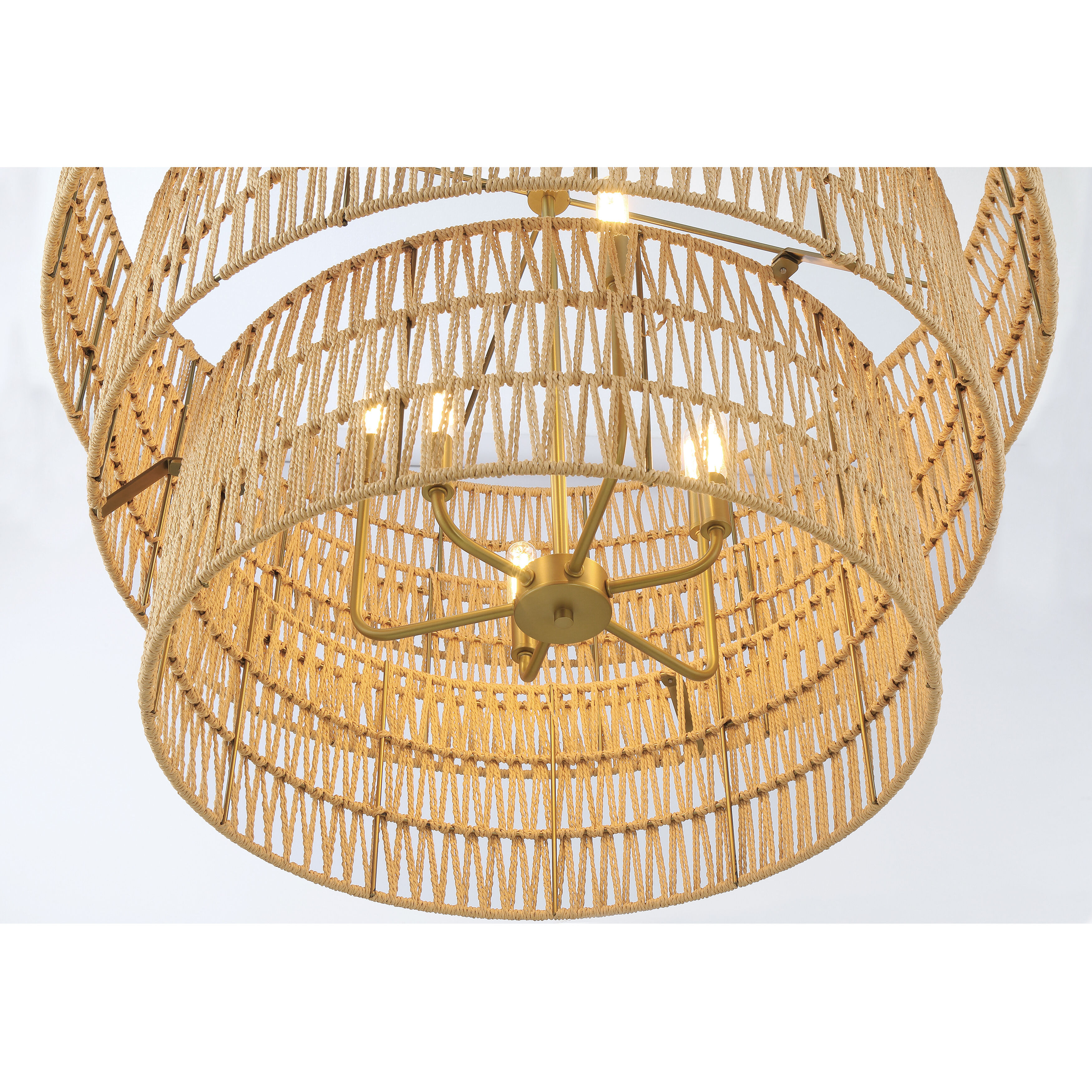 Bungalow Heaven 6 Light 32 inch Soft Brass Pendant Ceiling Light