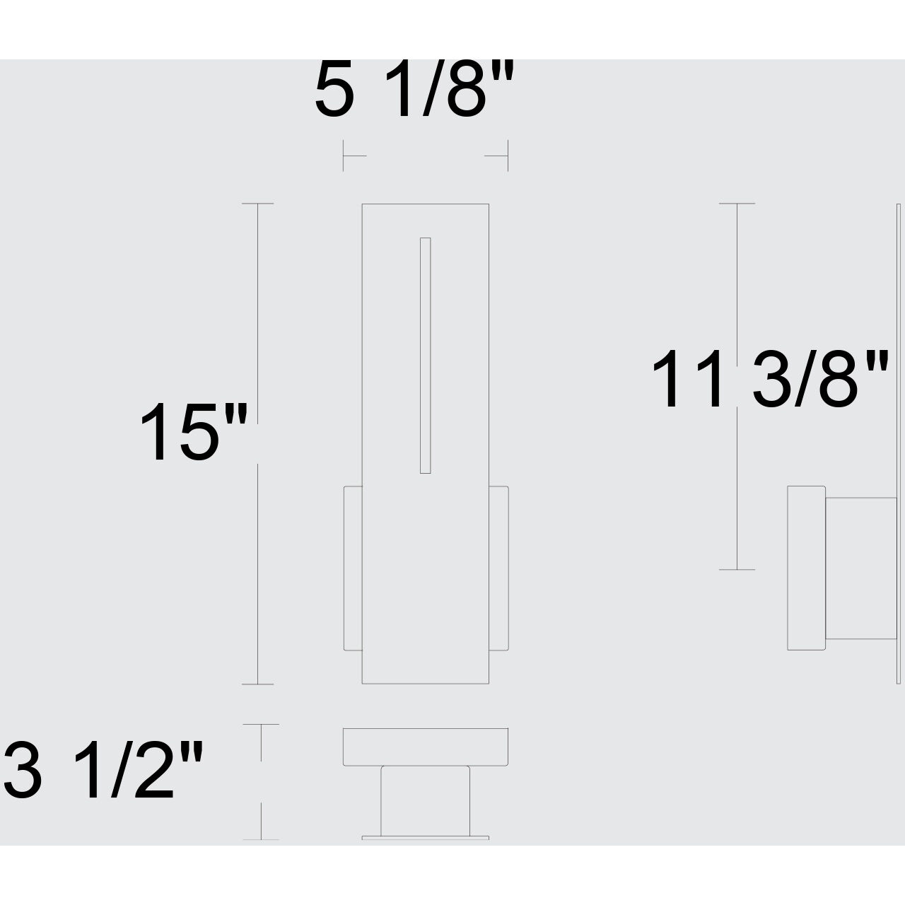Slot LED 15 inch Sand Black Outdoor Wall Sconce