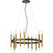 Derry 24 Light 24 inch Matte Black with Aged Brass Chandelier Ceiling Light in Matte Black and Aged Brass