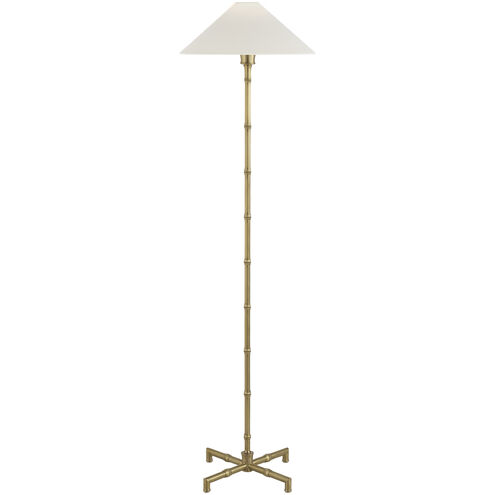 Studio VC Grenol 53 inch 6 watt Hand-Rubbed Antique Brass Floor Lamp Portable Light in Linen