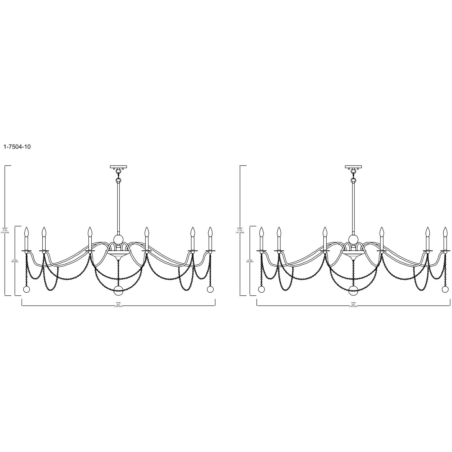 Mariposa 10 Light 60 inch Warm Brass Chandelier Ceiling Light