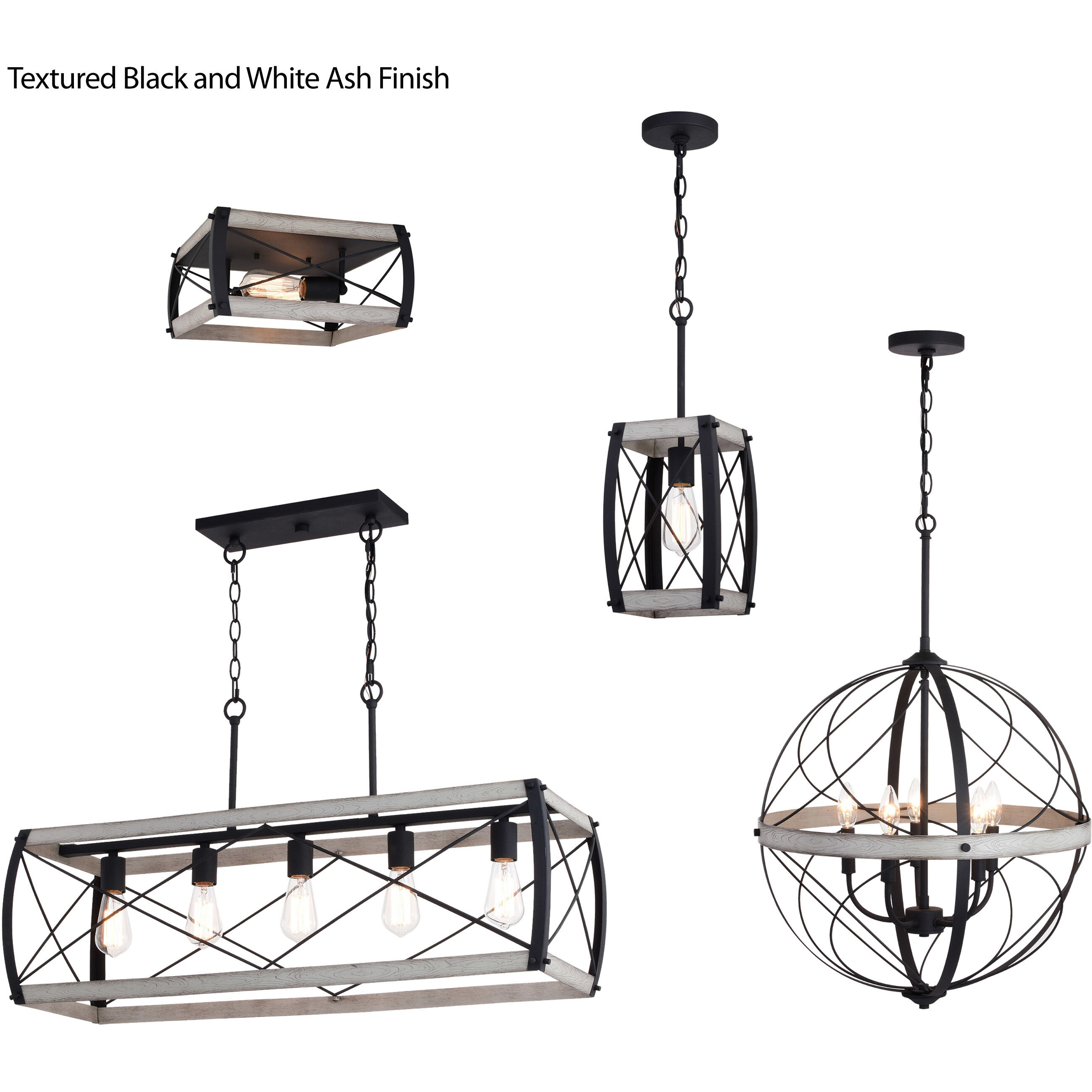 Montclare LED 13.5 inch Textured Black and White Ash Flush Mount Ceiling Light