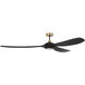 Envy 72 inch Flat Black and Satin Brass with Flat Black Blades Ceiling Fan, No WiFi