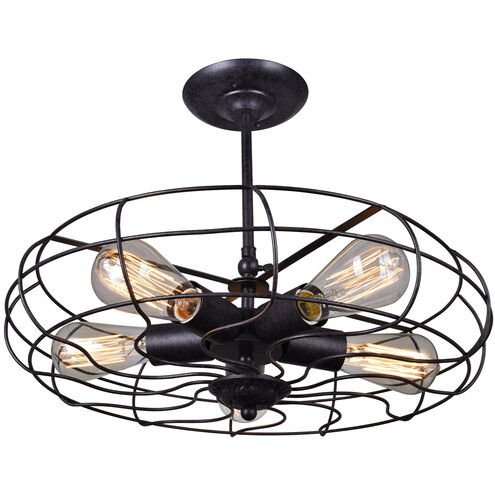 Pamela 5 Light 19 inch Rust Flush Mount Ceiling Light