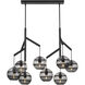 Sean Lavin Sedona LED 24.5 inch Nightshade Black Chandelier Ceiling Light in Transparent Smoke Glass, LED included