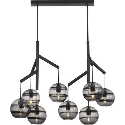 Sean Lavin Sedona LED 24.5 inch Nightshade Black Chandelier Ceiling Light in Transparent Smoke Glass, LED included