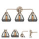 Nouveau 2 Fulton 3 Light 25 inch Brushed Satin Nickel Bath Vanity Light Wall Light in Plated Smoke Glass
