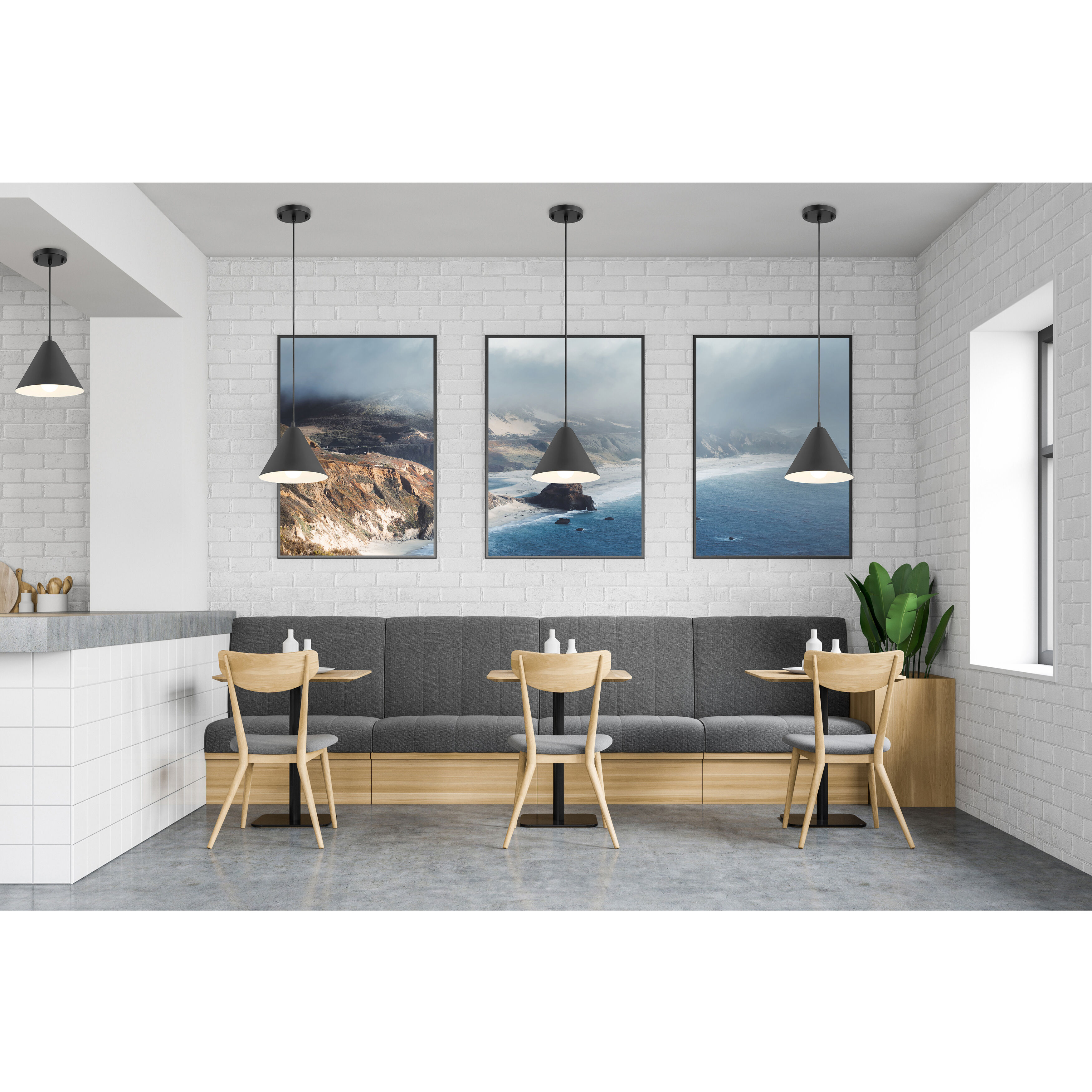 Ford 1 Light 14.25 inch Matte Black Pendant Ceiling Light