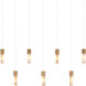 Cannula 7 Light 57 inch Vintage Brass Linear Pendant Ceiling Light