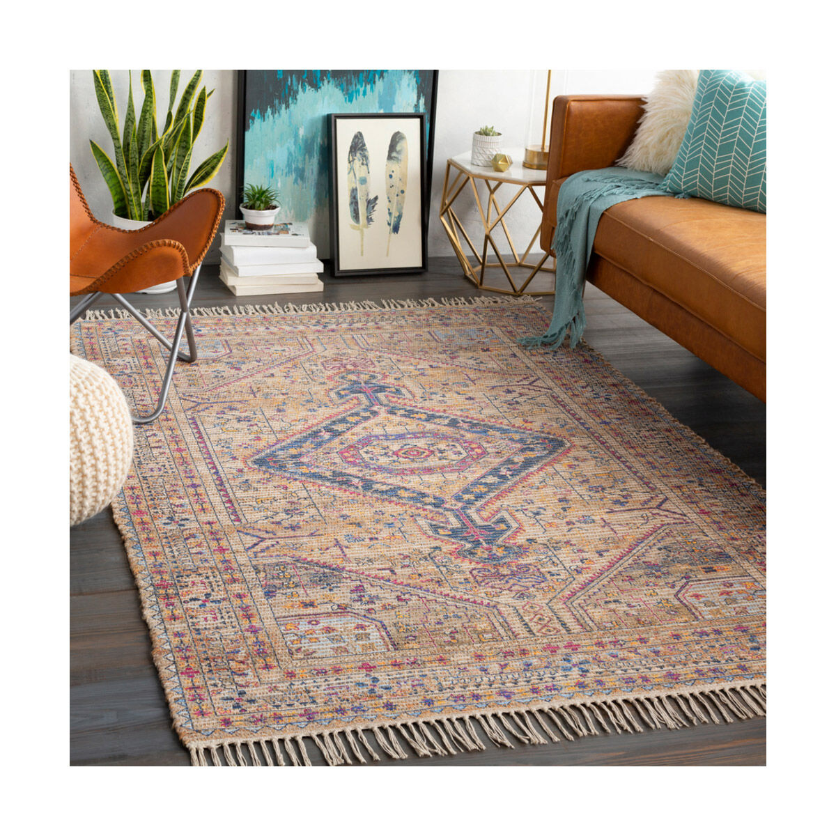 Coventry 96 X 30 inch Camel/Khaki/Bright Pink/Navy/Saffron/Bright Blue Rugs