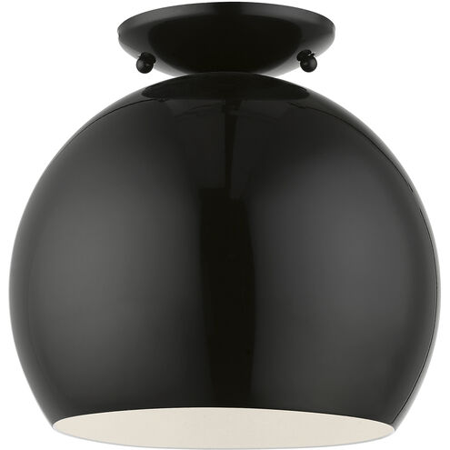 Piedmont 1 Light 10 inch Shiny Black Semi-Flush Mount Ceiling Light
